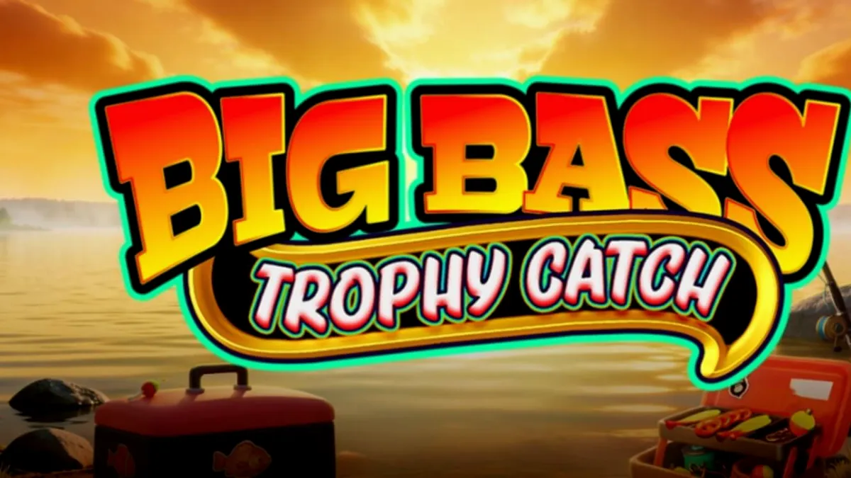 Tampilan layar permainan slot Big Bass Trophy Catch dengan simbol ikan dan nelayan.